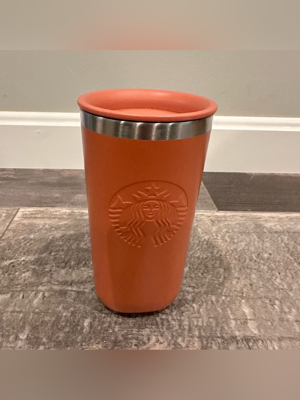Starbucks Recycled Stainless Steel Terracotta Embossed Logo Tumbler 12 oz